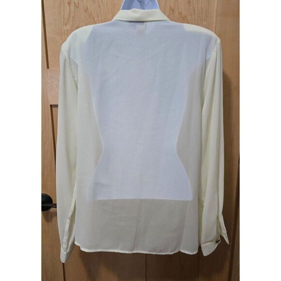 Vintage Lindsay Blake sz16 Womens Cream Button-Up Blouse W Pearl Accents buttons - Picture 6 of 10